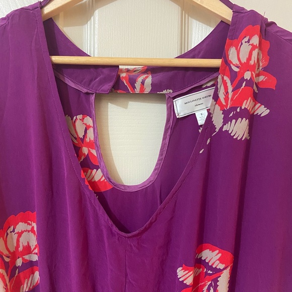 Anthropology Floral print dress.  100% silk. - Picture 2 of 3